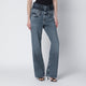 Agolde Elson Jeans With Double Waistband In Dark/Light Indigo