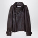 Acne Studios Dark Brown Cropped Leather Trench Coat