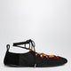 Alaia Foldable Laceup Ballet Flats In Nylon And Black Suede