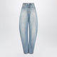 Alaia Lowrise Curvedleg Raw Denim Jeans In Blue