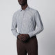 Xacus White Active Striped Tailor Fit Shirt