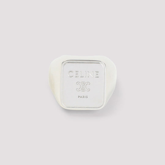 Celine Silver Brass Square Signet Ring