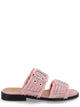 Ganni Pink Denim Flat Sandal Silver Buckles