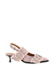 Ganni Cameo Pink Cotton Bluckle Kitten Heels