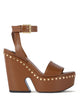 Givenchy Clog Leather Platform Sandals With Studs Detail