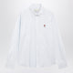 Ami Paris Light Blue And White Striped Ami De Coeur Shirt