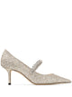 Jimmy Choo Crystal Embellished Bing 65 Pumps In Glitter Fabric