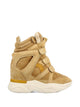 Isabel Marant Beige Calf Velvet Leather Sneakers