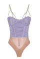 Elisabetta Franchi Lilac Ruched Sweetheart Top