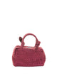 Maria La Rosa Burgundy Woven Double-Handle Bag