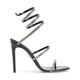 Rene Caovilla Black Leather Snake Sandal
