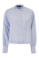 Fabiana Filippi Striped Linen Shirt With Rhinestone Details