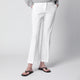 Pt01 Midrise Flared Cotton Trousers In White
