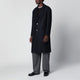 Harris Wharf London Navy Single-Breasted Wool Coat