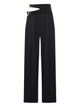 Chloé Black Trousers With Double Belt And Gold Buckles