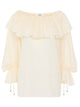 Chloé Flowing Top With Ruffles In Silk Jacquard