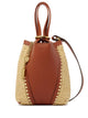 Chloé Two-Tone Leather And Raffia Bucket Bag