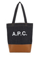 A.p.c. Two-Tone Denim And Leather Axelle Shopping Bag