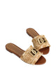 Dolce & Gabbana Brown Flat Sandal With Natural Raffia