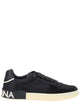 Dolce & Gabbana Black Leather Polyamide Sneaker