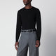 Drumohr Black Wool Crew-Neck Sweater
