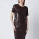 Parosh Brown Sequin Knit Top