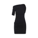 Jacquemus Black The Drapeado Cotton Mini Dress