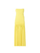 Jacquemus Abiha Pleated Midi Dress With Draping In Yellow