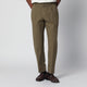 Santaniello Olive Green Trousers In Cotton Blend