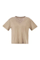 Majestic Stretch Linen T-Shirt With V-Neck
