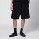 Entire Studios Black Cotton Scuba Shorts