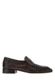 The Row Dark Brown Leather Soft Loafers