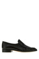 The Row Two Ruffled Black Leather Loafers