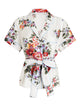 Dolce & Gabbana White Silk Kimono Shirt With Floral Print