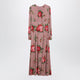 Dolce&Gabbana Pink Crêpe Dress With Bouquet Print By Dolce & Gabbana