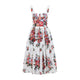 Dolce & Gabbana White Straps Dress With Floral Design