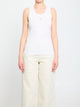Dolce & Gabbana Tank Top White Ribbon Logo Strass