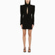 Alessandra Rich Black Draped Silk Minidress