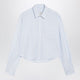 Ami Paris Blue/White Striped Ami De Cœur Cropped Shirt