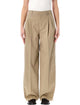 Ami Paris Beige Wide-Leg Trousers
