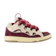 Lanvin Beige And Burgundy Curb Calf Leather Sneakers