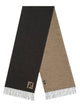 Fendi Black Wool Cashmere Scarf Double