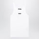 Dolce&Gabbana White Ribbed Cotton Tank Top With Logo Patch