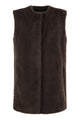 Herno Long Faux Fur-Effect Gilet With Round Neckline
