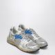 Golden Goose Dadstar Sneaker In Silver Laminated Leather And Mesh
