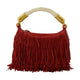 Balmain Ebene Mini Fringes Bag - - Leather - Red