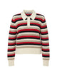 Golden Goose "Journey" Women`S Knit Cropped Crewneck Wool Blend Geometric Jacquard