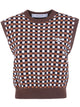 Golden Goose Gilet Roby In Maglia Di Lana A Scacchi