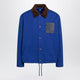 Loewe Longsleeve Cotton And Leather Jacket In Blue