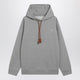 Loewe Grey Mélange Relaxedfit Hoodie With Leather Drawstring